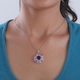 GP Italian Garden Collection - Lusaka Amethyst, Natural Cambodian Zircon and Multi Gemstone Enamelled Pendant in Platinum Overlay Sterling Silver 4.21 Ct