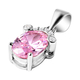 ELANZA Simulated Pink Sapphire and Simulated Diamond Pendant in Rhodium Overlay Sterling Silver