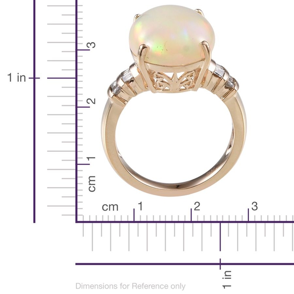 9K Y Gold Ethiopian Welo Opal (Ovl 5.15 Ct), Diamond Ring 5.350 Ct.