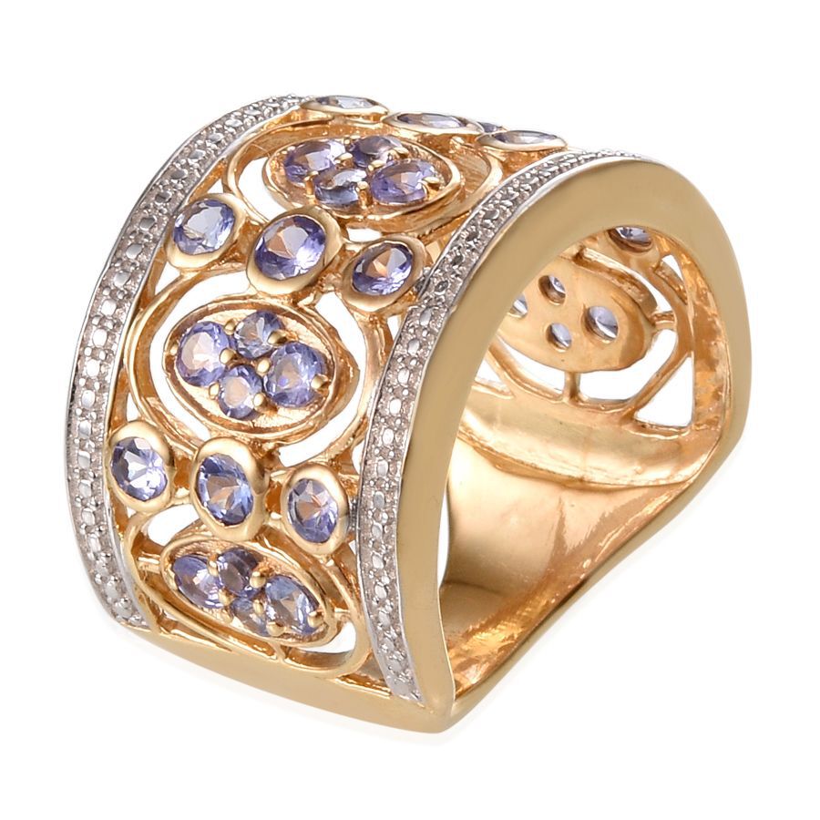 Tanzanite (Rnd) Ring in 14K Gold Overlay Sterling Silver 2.500 Ct.