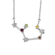 Diamond and Multi Gemstones Necklace (Size 18 With 2 Inch Extender) ) in Platinum Overlay Sterling S