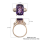 9K Yellow Gold Natural Moroccan Amethyst (Cus 14x10mm) and Diamond Ring 6.22 Ct.