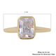 Elanza Simulated White Diamond Ring in Yellow Gold Overlay Sterling Silver