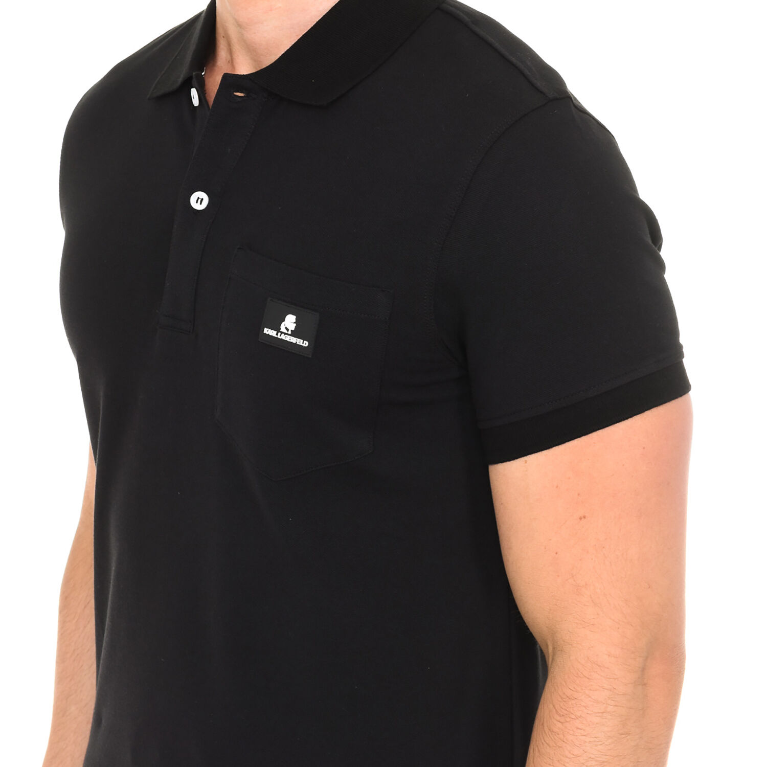Karl Lagerfeld - Mens Basic Polo Short Sleeve - Black Size - M