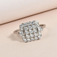 Lustro Stella Platinum Overlay Sterling Silver Ring Made with Finest CZ 1.32 Ct.