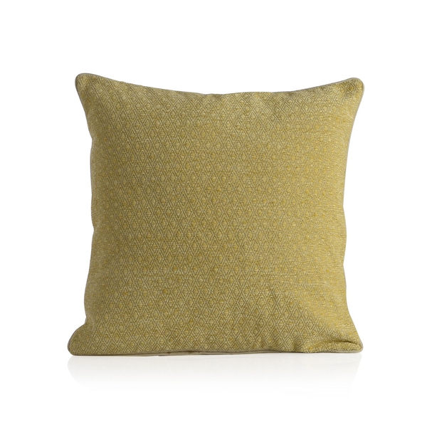 Diamond Pattern Yellow Colour Cushion (Size 43x43 Cm)