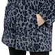 TAMSY Leopard Pattern Faux Fur Long Sleeved Hooded Coat (Size S, 8-10) - Grey