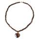 Yellow Tigers Eye Heart Necklace (Size - 20) in Sterling Silver