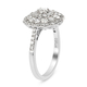 RHAPSODY 950 Platinum IGI Certified Diamond (VS/E-F) Cluster Ring 1.01 Ct, Platinum Wt. 6.13 Gms