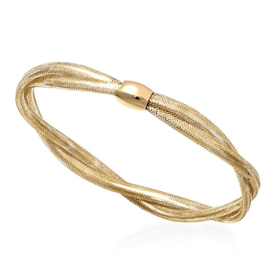 Maestro Collection 9K Yellow Gold Stretchable Bangle (Adjustable Size 6-10)