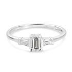 Lustro Stella - Sterling Silver Trilogy Ring (Size O) Made with Finest CZ
