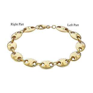 Persnalised Engravable Hatton Garden- 9K Yellow Gold Mariner Link Bracelet (Size - 7)