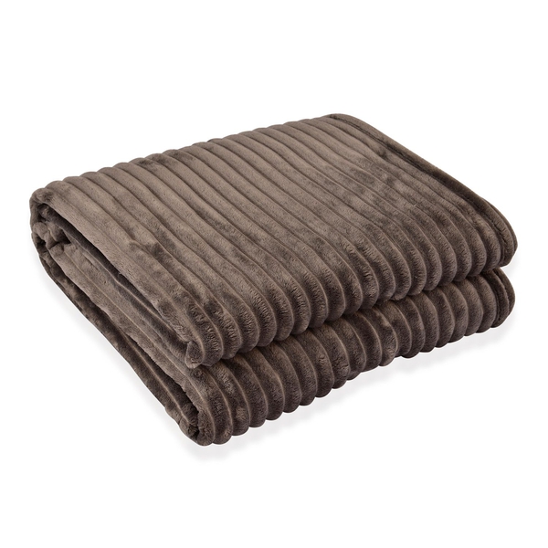 Super Bargain Price- Superfine Grey Colour Microfiber Corduroy Plush Blanket 150X200 cm