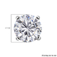 Moissanite Solitaire Stud Earrings (With Push Back) in Rhodium Overlay Sterling Silver 2.00 Ct.