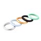 MP Set of 5 -  Green, Blue, Black, Silver and Golden Colour Band Ring (Size N)