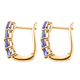 Tanzanite (Ovl) Hoop Earrings in Yellow Gold Overlay Sterling Silver 1.250 Ct.