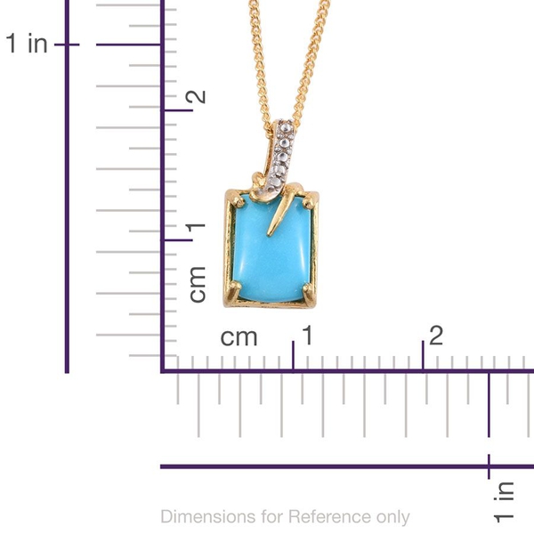 Arizona Sleeping Beauty Turquoise (Oct) Solitaire Pendant With Chain in 14K Gold Overlay Sterling Silver 1.250 Ct.