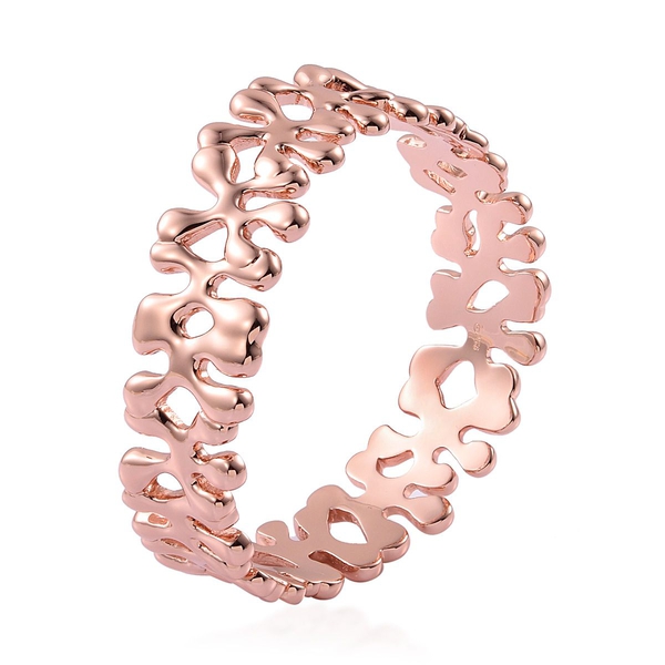 LucyQ Splat Bangle in Rose Gold Overlay Sterling Silver (Size 8 / Large), Silver wt 67.00 Gms.