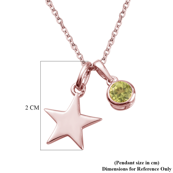 Hebei Peridot 2 Pcs Pendant with Chain (Size 20) with Lobster Clasp in Rose Gold Overlay Sterling Silver