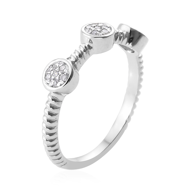 Diamond Constellation Cluster Stackable Ring in Platinum Overlay Sterling Silver