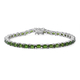 Diopside Bracelet (Size - 7) in Rhodium Overlay Sterling Silver 9.50 Ct, Silver Wt. 7.70 Gms