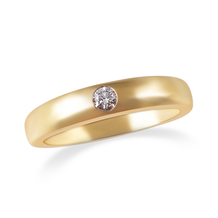 ILIANA Diamond Flush Set Solitaire Band Ring in 18K Yellow Gold 5 Grams IGI Certified SI GH