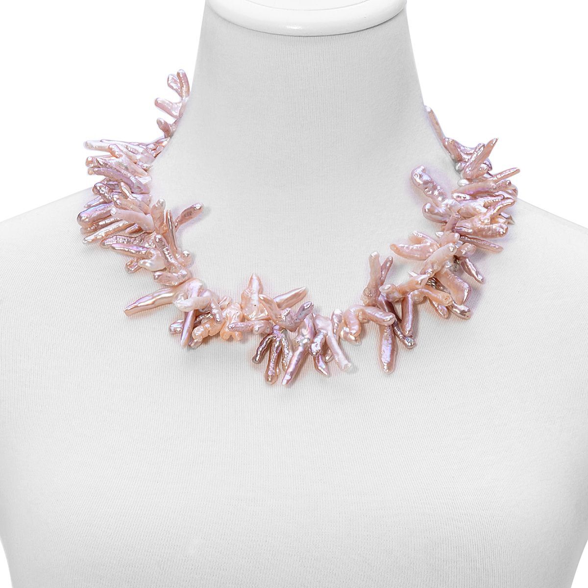 Rare Shape 9K W Gold Fresh Water Purple Pearl Necklace (Size 20) 840.00 Ct.