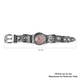 GENOA Japanese Movement Light Coffee MOP Dial Water Resistant Watch with Carved Tiger Eye Pattern and Jasper Beads Strap