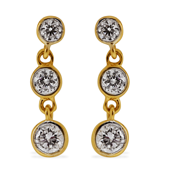 ILIANA 18K Y Gold IGI Certified Diamond (Rnd) (SI/ G-H) Earrings (with Screw Back) 0.500 Ct.