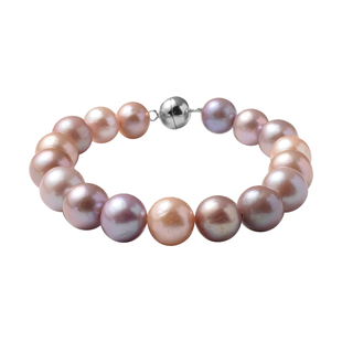 Edison Pearl  Bracelet (Size - 7) in Rhodium Overlay Sterling Silver
