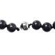 Shungite (Rnd 11-13 mm) Bead Necklace (Size 20) with Magnetic Lock in Sterling Silver 350.00 Ct.