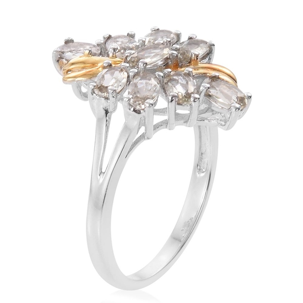 Natural Turkizite (Ovl) Ring in Platinum and Yellow Gold Overlay Sterling Silver 1.750 Ct.