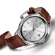JOWISSA Tiro Swiss Mens 5 ATM Water Resistant Watch with Alligator Print Genuine Leather Strap - Silver & Brown