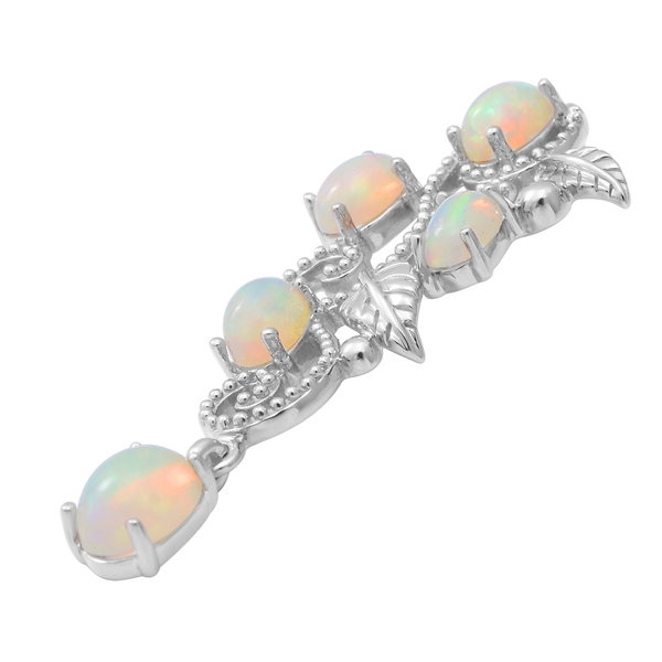 Ethiopian Welo Opal Pendant in Rhodium Overlay Sterling Silver 2.11 Ct.