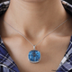 Blue Topaz and Natural Cambodian Zircon Pendant in Platinum Overlay Sterling Silver 61.87 Ct, Silver Wt. 7.40 Gms