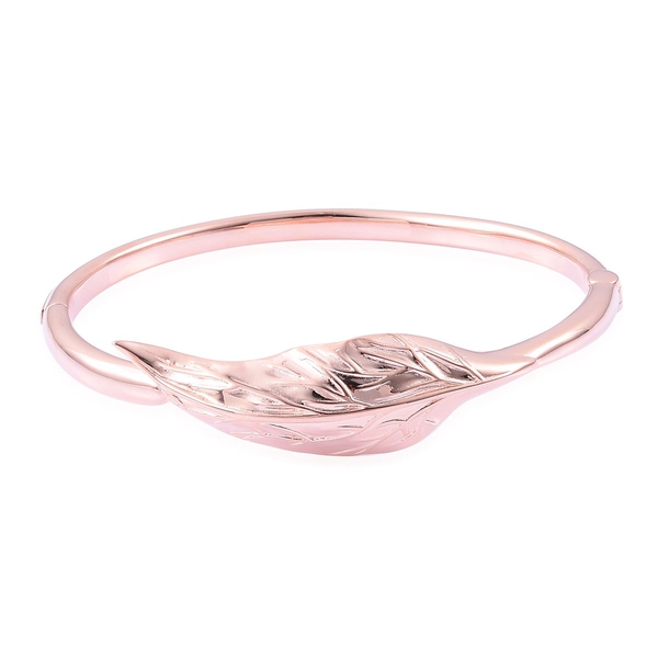 RACHEL GALLEY Rose Gold Overlay Sterling Silver Fallen Bangle (Size 7.75), Silver wt 29.45 Gms.