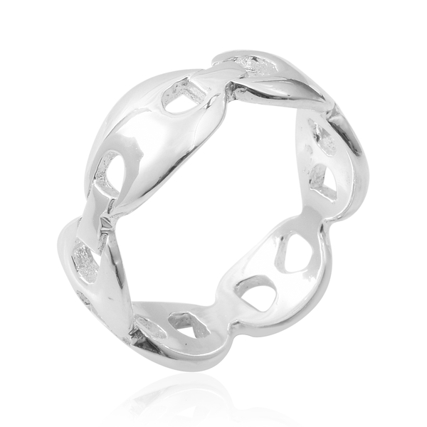 High Polished Mariner Link Ring in Sterling Silver 3.97 Grams
