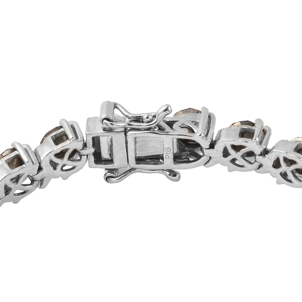 Lustro Stella Siam Colour Crystal Bracelet (Size 7.5) in Silver Tone