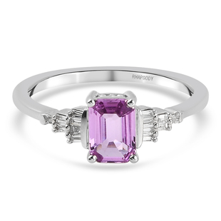 RHAPSODY 950 Platinum AAAA Pink Sapphire and Diamond (VS/E-F) Ring 1.07 Ct.