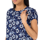 Nova of London Floral Pattern Oversized Side Pocket Tunic Top in Navy and White (Size S/M; 10-14)