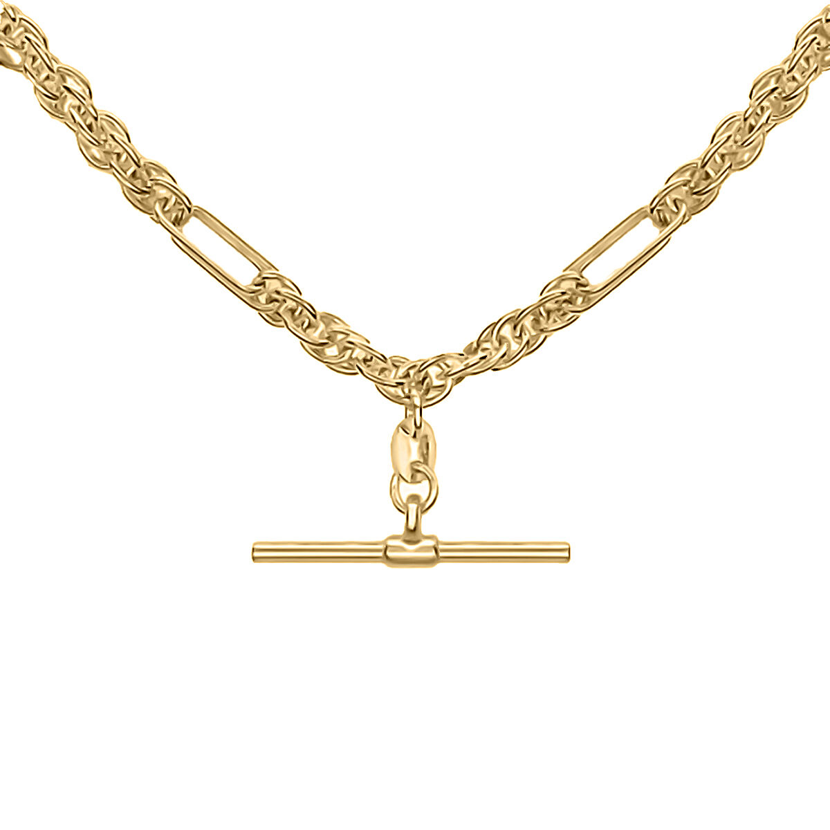 Paperclip Rope Necklace With T 