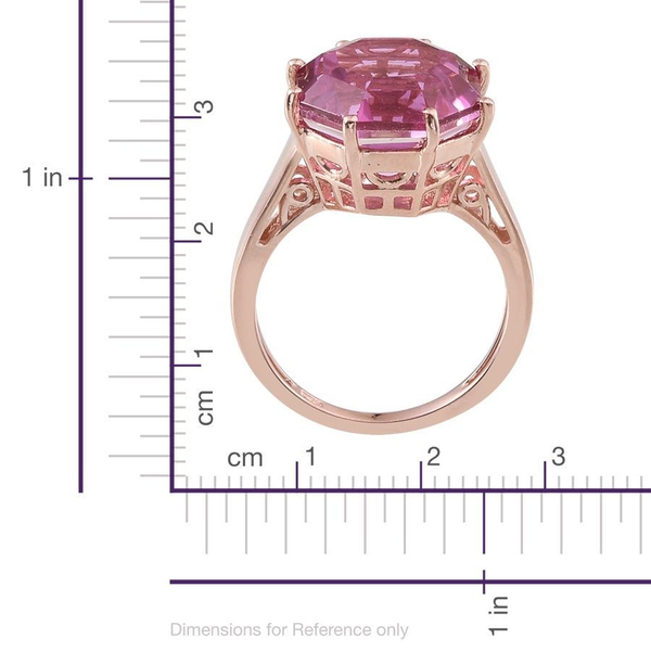Kunzite Colour Quartz (Octillion Cut) Solitaire Ring in Rose Gold Overlay Sterling Silver 7.500 Ct.