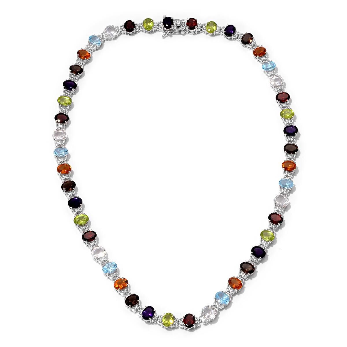 Sky Blue Topaz (Ovl), Garnet, Hebei Peridot, Brazilian Smoky Quartz, Goshenite, Zambian Amethyst and