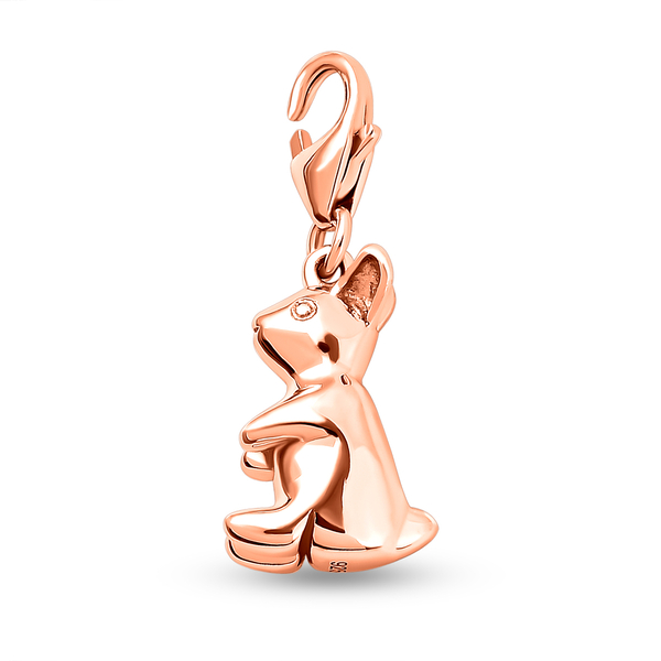 Rose Gold Overlay Sterling Silver Bunny Charm