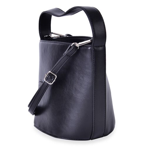 Black Colour Tote Bag with Adjustable Removable Shoulder Strap Size 21x17.5x17x14.5 Cm - 2648945 ...