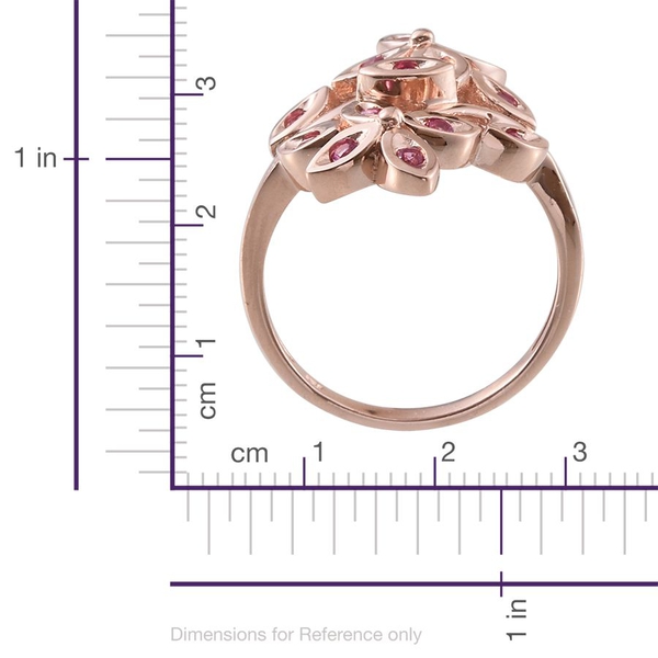 Simulated Pink Sapphire (Rnd) Ring in Rose Gold Overlay Sterling Silver