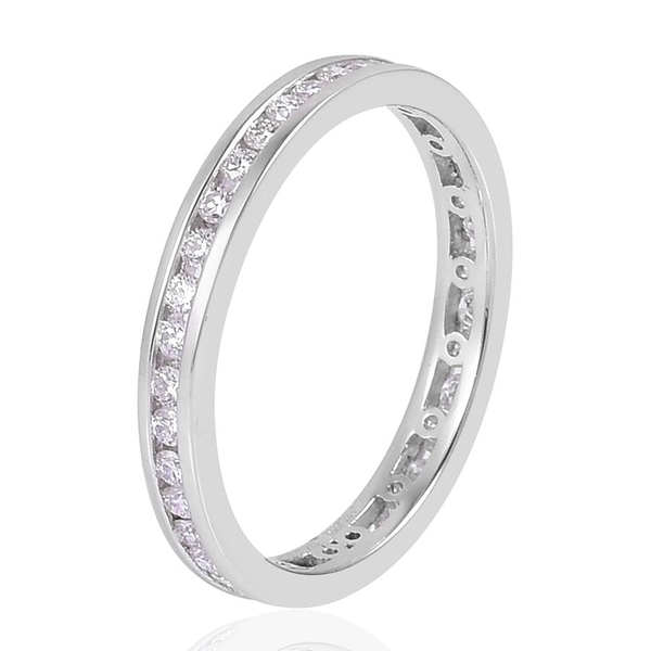 RHAPSODY 950 Platinum 0.50 Carat Diamond Channel Set Full Eternity Band Ring IGI Certified VS E-F.