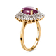 Star Ruby and Natural Cambodian Zircon Cluster Ring in 14K Gold Overlay Sterling Silver 6.17 Ct.