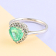 950 Platinum  AAAA  Colombian Emerald  White Diamond SI Ring 1.70 ct,  Platinum Wt. 5.31 Gms  1.700  Ct.