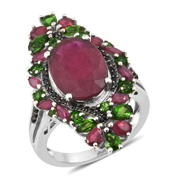 Limited Edition and Designer Inspired- Rare African Ruby (Size Ovl 14X10 8.20 Ct), Chrome Diopside a